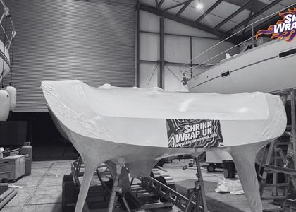 Photo of a boat sent in for a shrink wrap quote